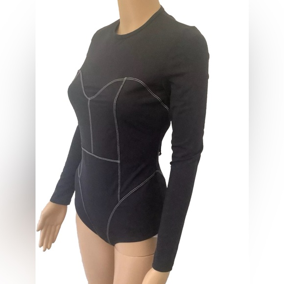 Mara Hoffman designer Black Rash Guard One Piece Swimsuit Small women’s swimwear - Picture 7 of 16